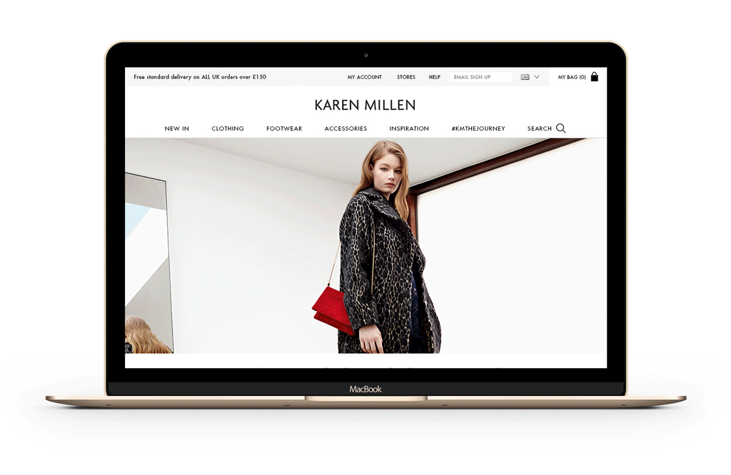 kam Weiland Acht Karen Millen website design Web design and development portfolio Digital  Candy website design and development agency