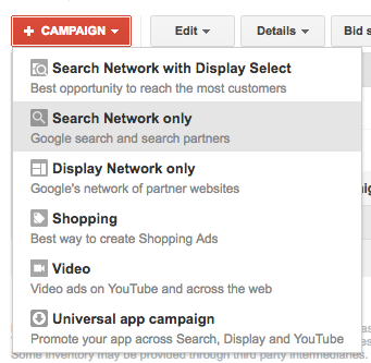 Create Adwords campaign