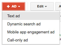 adwords create ad button