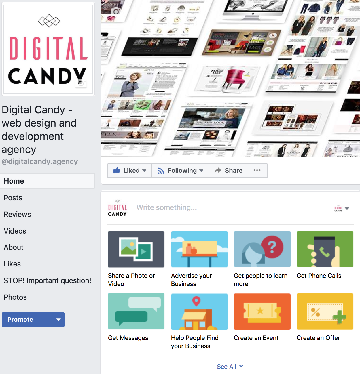 Facebook business dashboard Digital Candy Facebook post type cheat sheet
