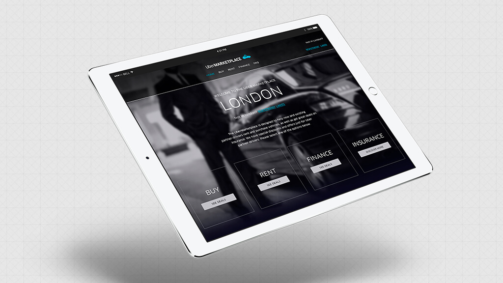 Web development and design tablet layout