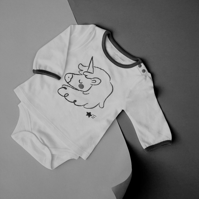 baby clothes web design bw